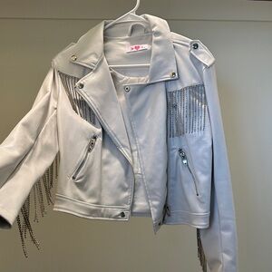 Stylish Cream Jacket with Silver Accents